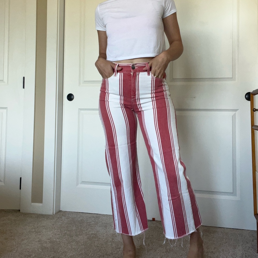 Frame Denim Red & White Striped Pants Size 26